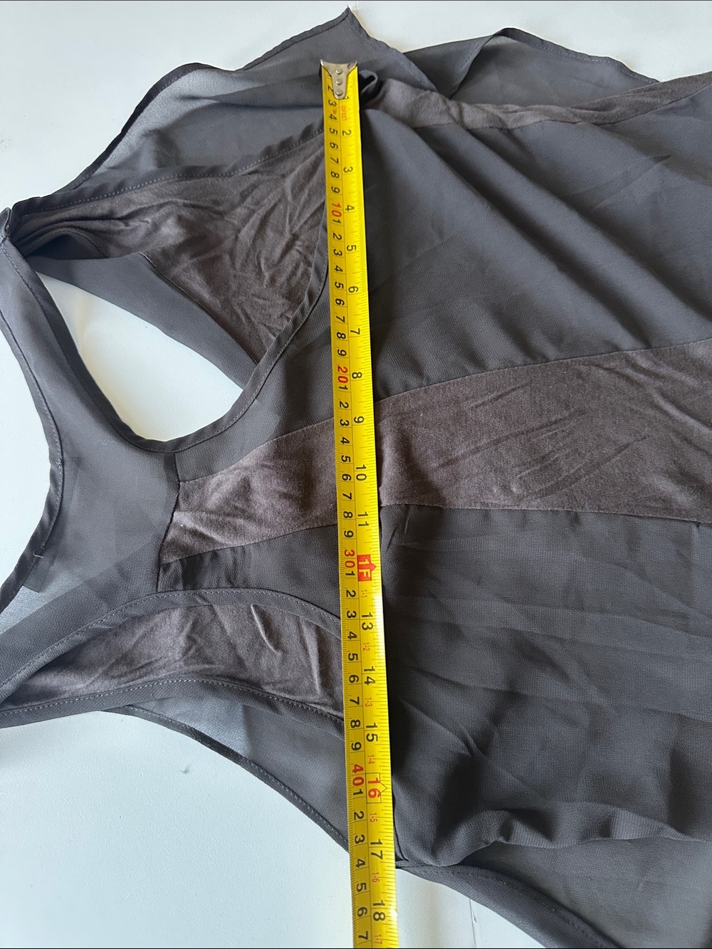 L—Doe & Rae Charcoal Gray Chiffon Racerback Camisole - Picture 10 of 11